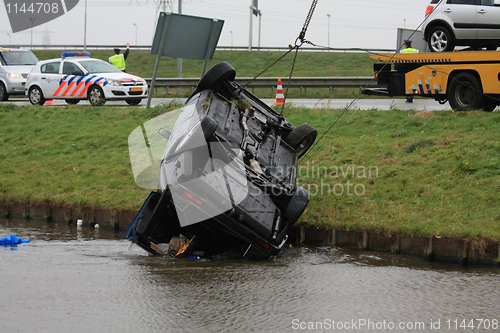 Image of Car in water after an accident