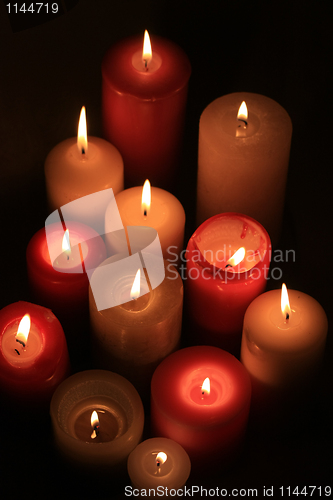 Image of group of burning candles