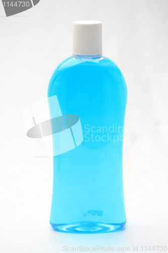 Image of blue shampoo bottle