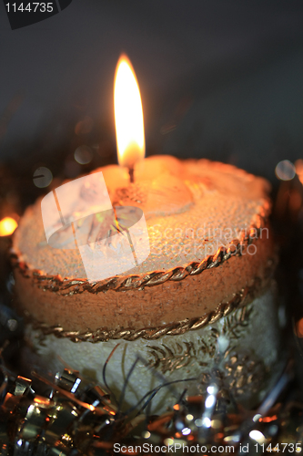 Image of Decorated Christmas Candle