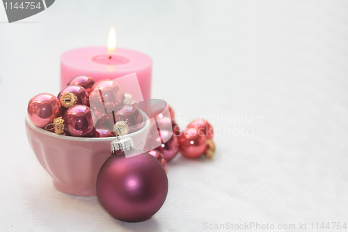 Image of Pink christmas decorations