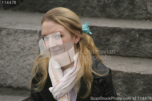 Image of Young Woman in City