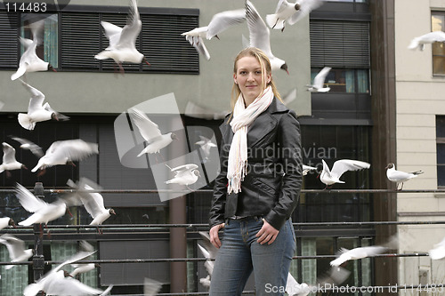 Image of Woman with Birds