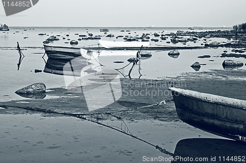 Image of Fishing boats on seacoast