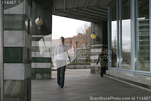 Image of Woman in Corridor