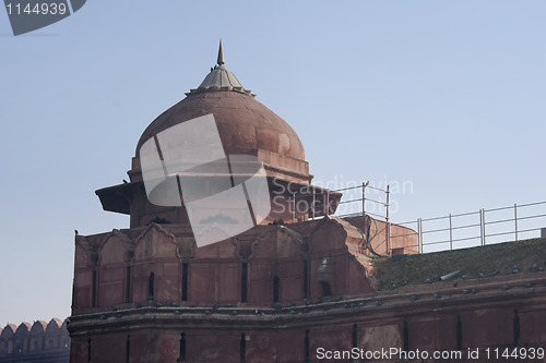 Image of Corner with dome of the defensive wall at Red Fort.