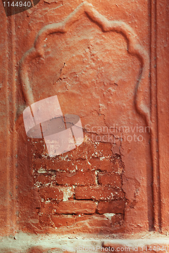 Image of Mural detail on the Drum House wall at Delhi's Red Fort.