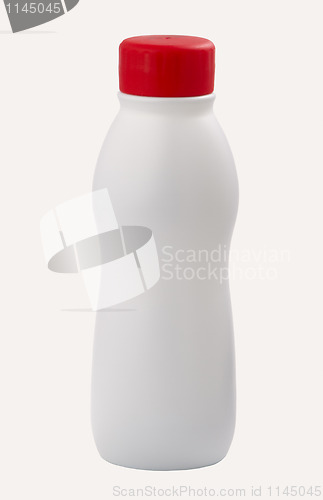 Image of empty plastic bottle of yoghurt or milk