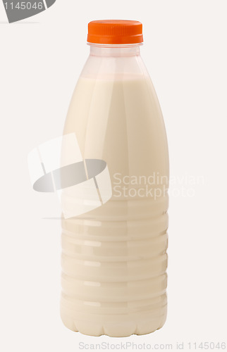 Image of empty plastic bottle of yoghurt or milk