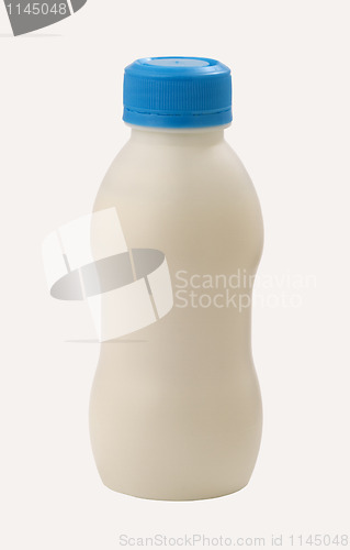 Image of empty plastic bottle of yoghurt or milk