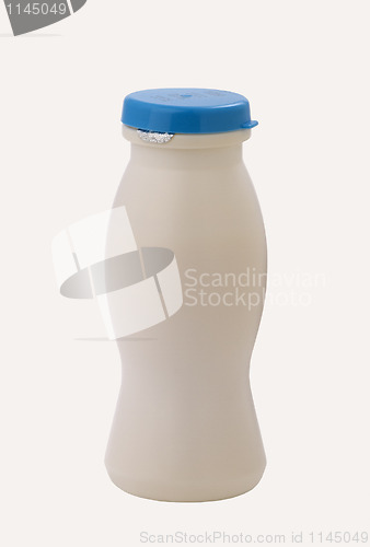 Image of empty plastic bottle of yoghurt or milk