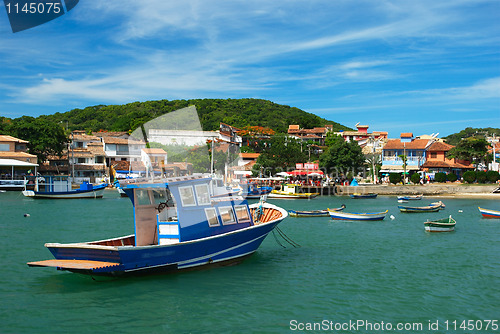 Image of Boats over the sea in Buzios,Rio de janeiro, Brazil