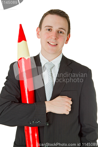 Image of Businessman with red pencil