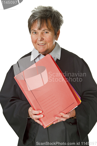 Image of Female lawyer with court file