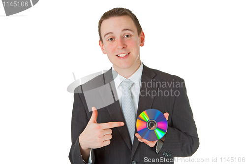 Image of Businessman with memory disk