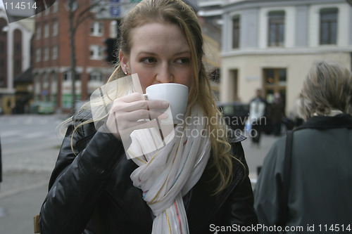 Image of Woman at Espresso Bar