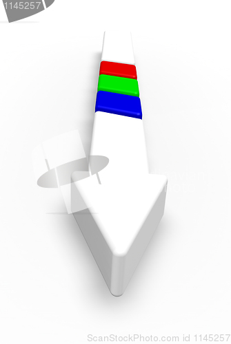 Image of arrow with rgb stripes