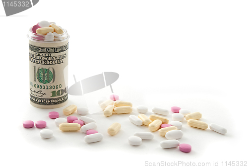 Image of Money bottle full of pills