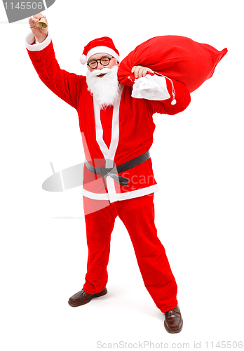Image of Santa Claus ringing with small tinkler