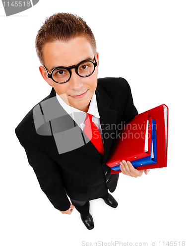 Image of Young man with folders