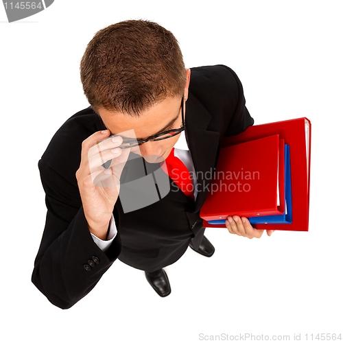 Image of Young man with folders