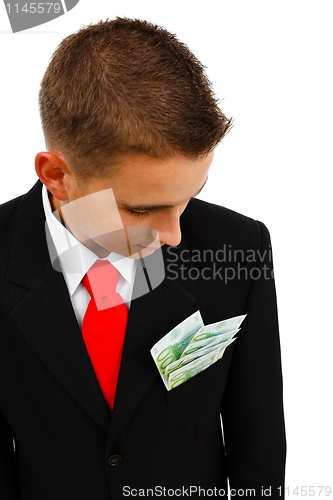 Image of Man looking at banknotes