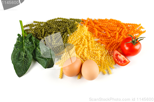 Image of Bunch of naturally colored pasta