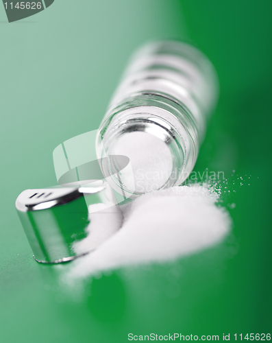 Image of Spilled salt on green