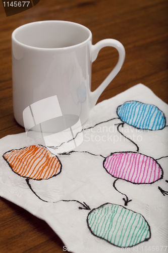 Image of blank abstract flowchart on napkin