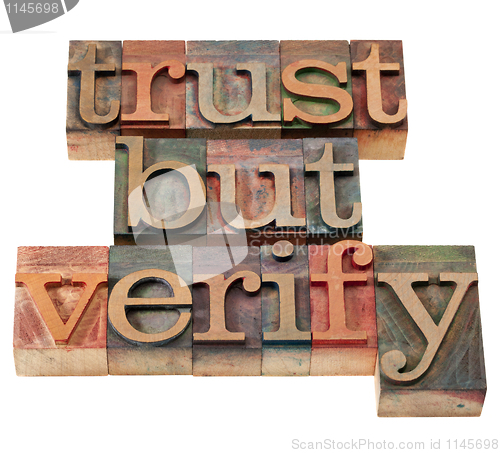 Image of trust but verify phrase