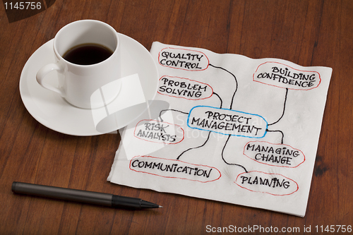 Image of project management concept - napkin doodle