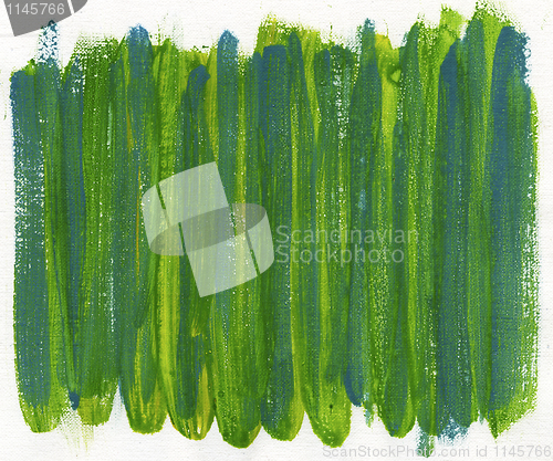 Image of green and blue abstract painted on canvas