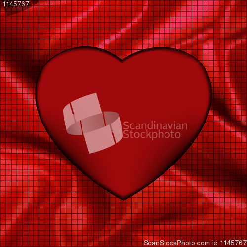 Image of Abstract mosaic glowing heart background. EPS 8