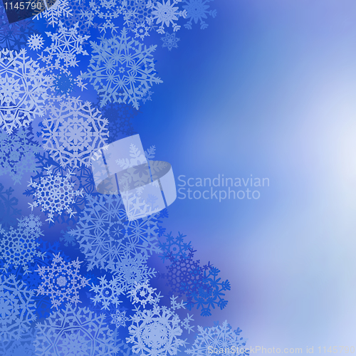 Image of Blue christmas background with snowflakes. EPS 8
