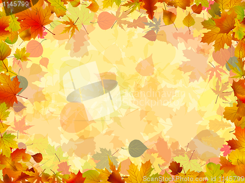 Image of A frame formed by colorful autumn leaves. EPS 8