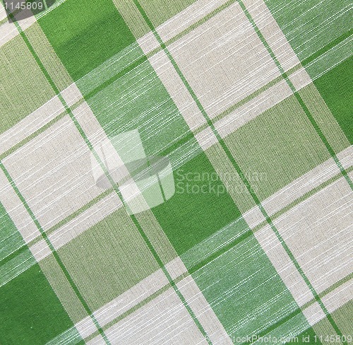 Image of Beige and green linen fabric as background 