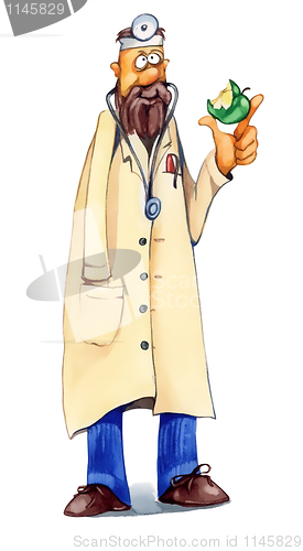 Image of doctor with apple 