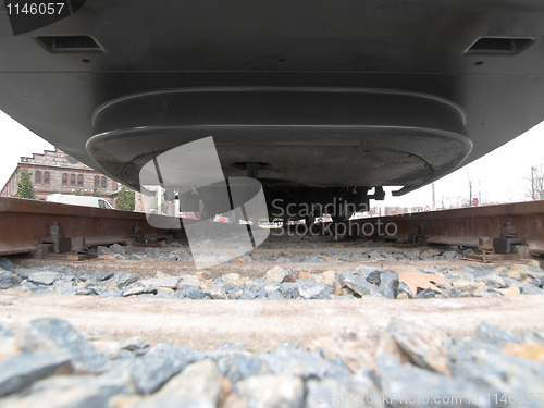 Image of A train seen from below