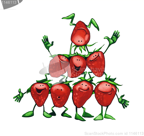 Image of happy strawberries