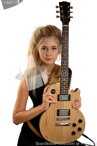 Image of Rock Girl Playing An Electric Guitar