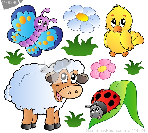 Image of Various happy spring animals