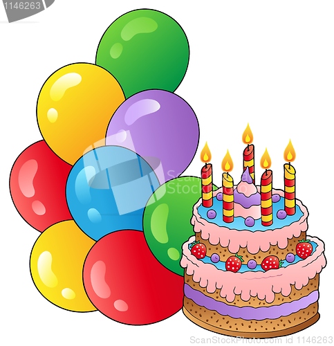 Image of Birthday theme with cake 1
