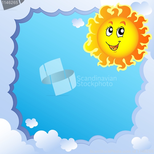 Image of Cloudy frame with Sun 2