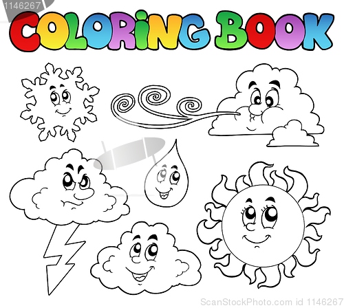 Image of Coloring book with weather images