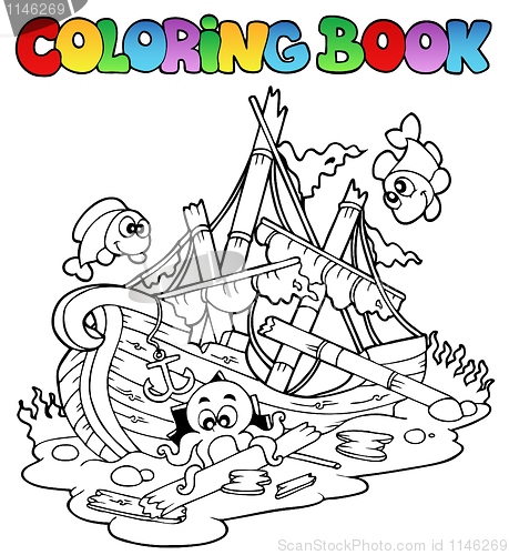 Image of Coloring book with shipwreck