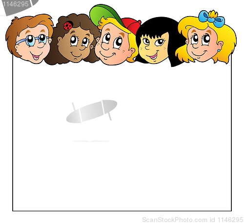 Image of Blank frame with children faces