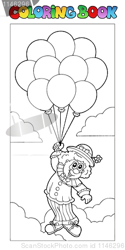 Image of Coloring book with flying clown