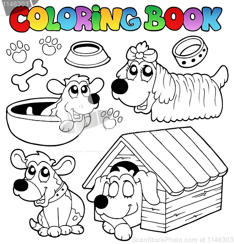 Image of Coloring book with cute dogs