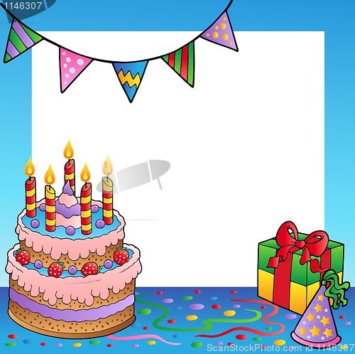 Image of Frame with birthday theme 1
