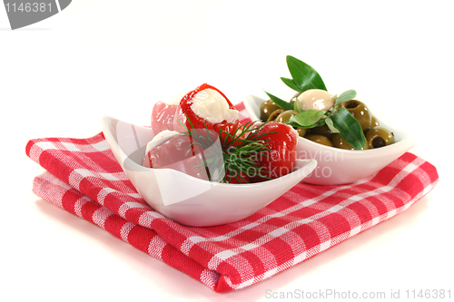 Image of stuffed peppers and olives